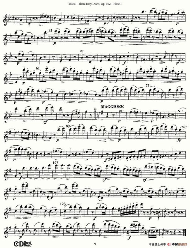 Three Easy Duets,Op.102 之第一长笛（三首简易重奏曲作品102号）