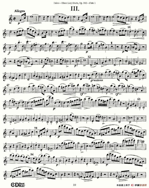 Three Easy Duets,Op.102 之第一长笛（三首简易重奏曲作品102号）