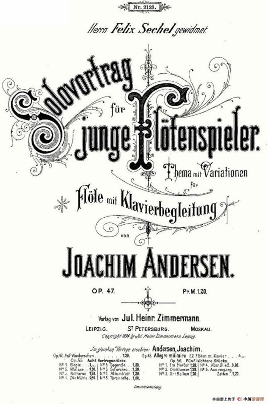 Solovortrag fur junge Flotenspieler.Op.47（长笛+钢琴伴奏）