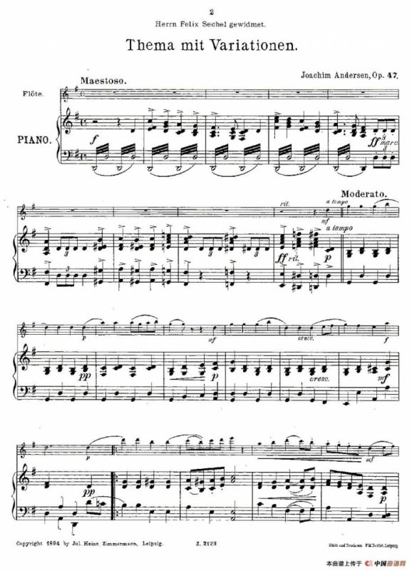 Solovortrag fur junge Flotenspieler.Op.47（长笛+钢琴伴奏）