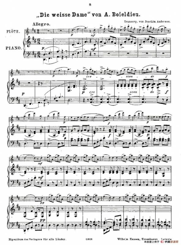 Opern-Transcriptionen.Op.45-3（长笛+钢琴伴奏）