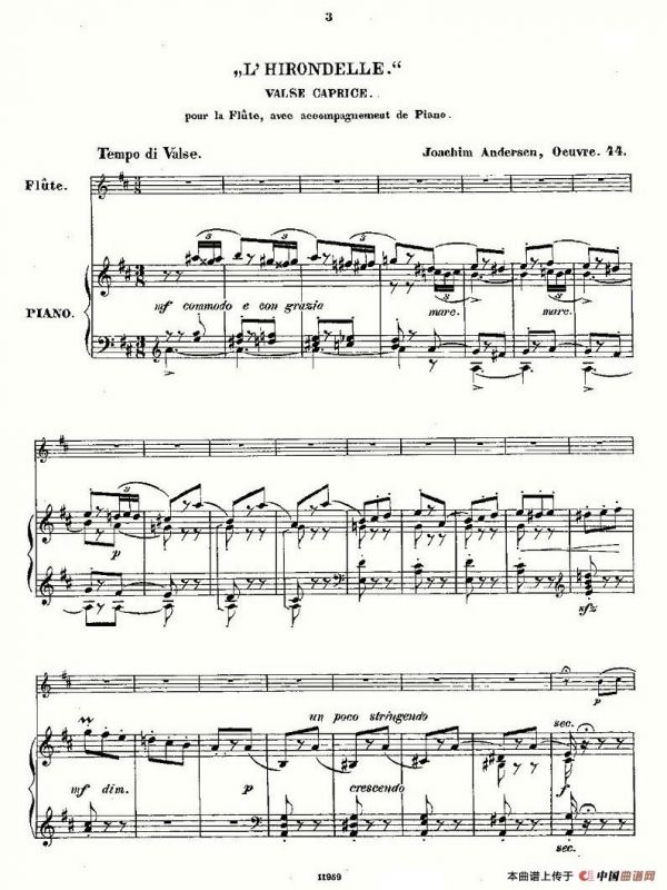 LHirondelle.Op.44（长笛+钢琴伴奏）