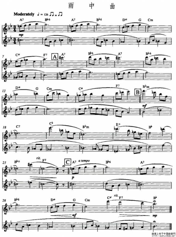 雨中曲（双长笛）