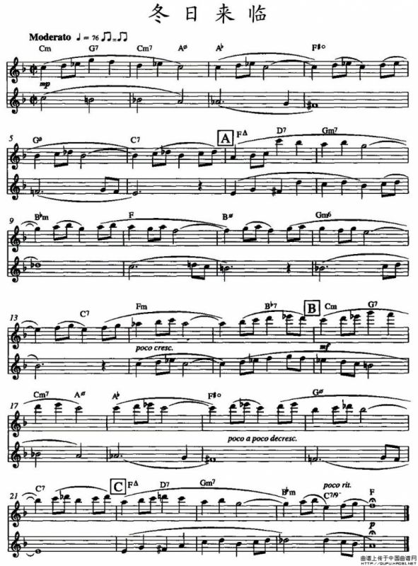 冬日来临（双长笛）