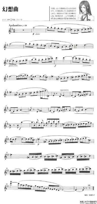 《金色琴弦》柚木梓马长笛谱