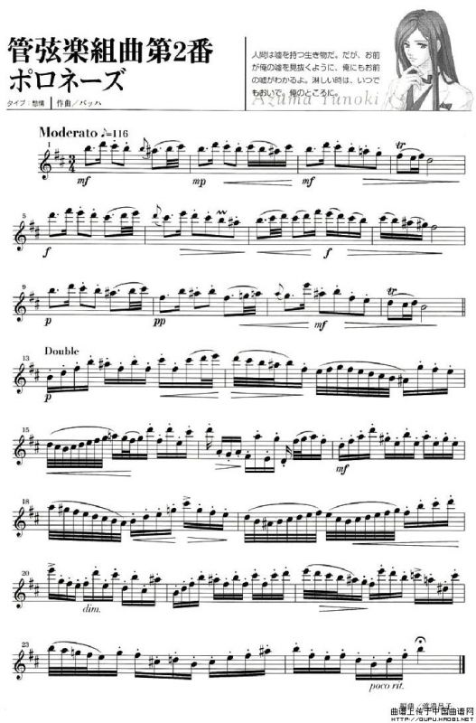 《金色琴弦》柚木梓马长笛谱