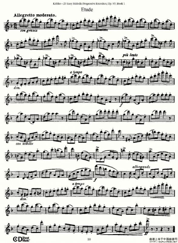 柯勒练习曲作品93号（一）