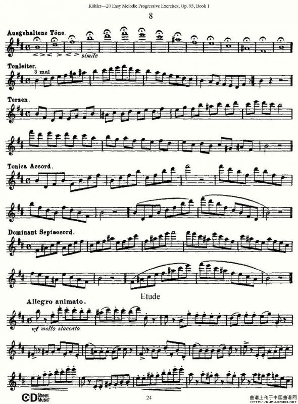 柯勒练习曲作品93号（一）