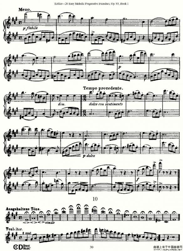 柯勒练习曲作品93号（一）