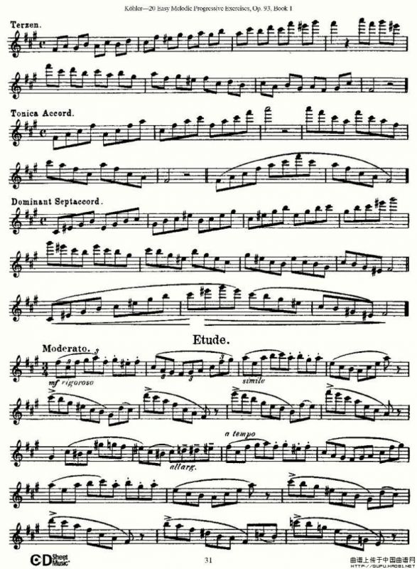 柯勒练习曲作品93号（一）