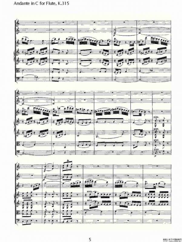 Andante in C for Flute, K.315（D调长笛行板协奏曲, K.315）