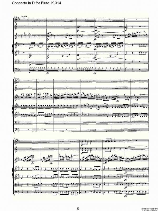 Concerto in D for Flute, K.314（D调长笛协奏曲, K.314）