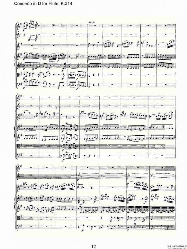 Concerto in D for Flute, K.314（D调长笛协奏曲, K.314）