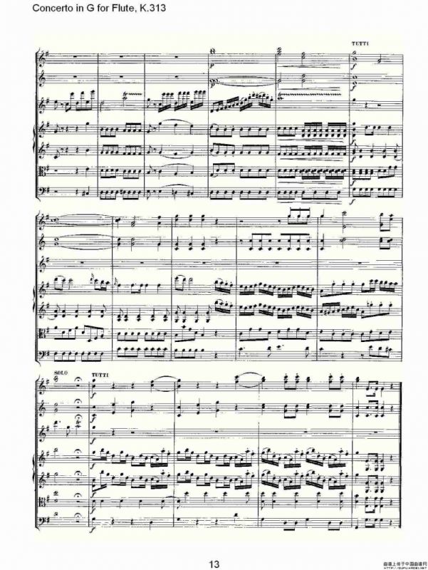 Concerto in G for Flute, K.313（G调长笛协奏曲, K.313）