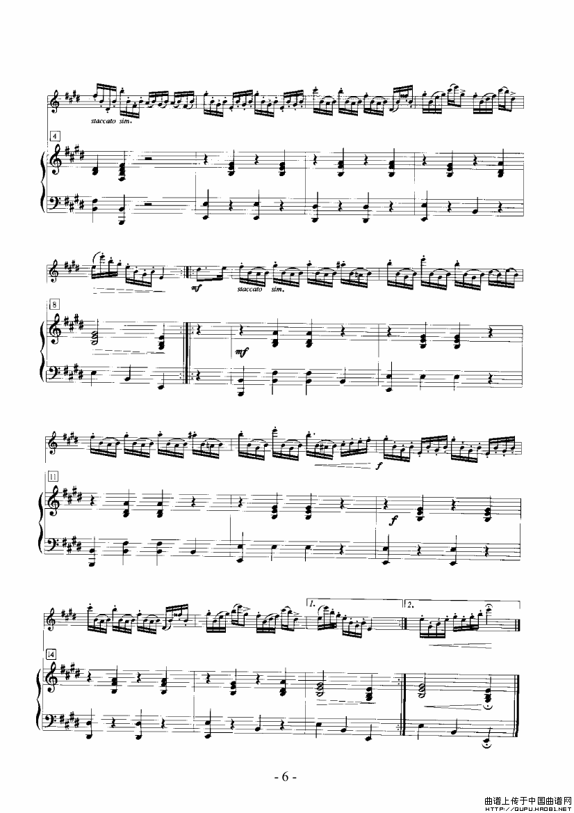 罗西尼主题变奏曲（长笛+钢琴）