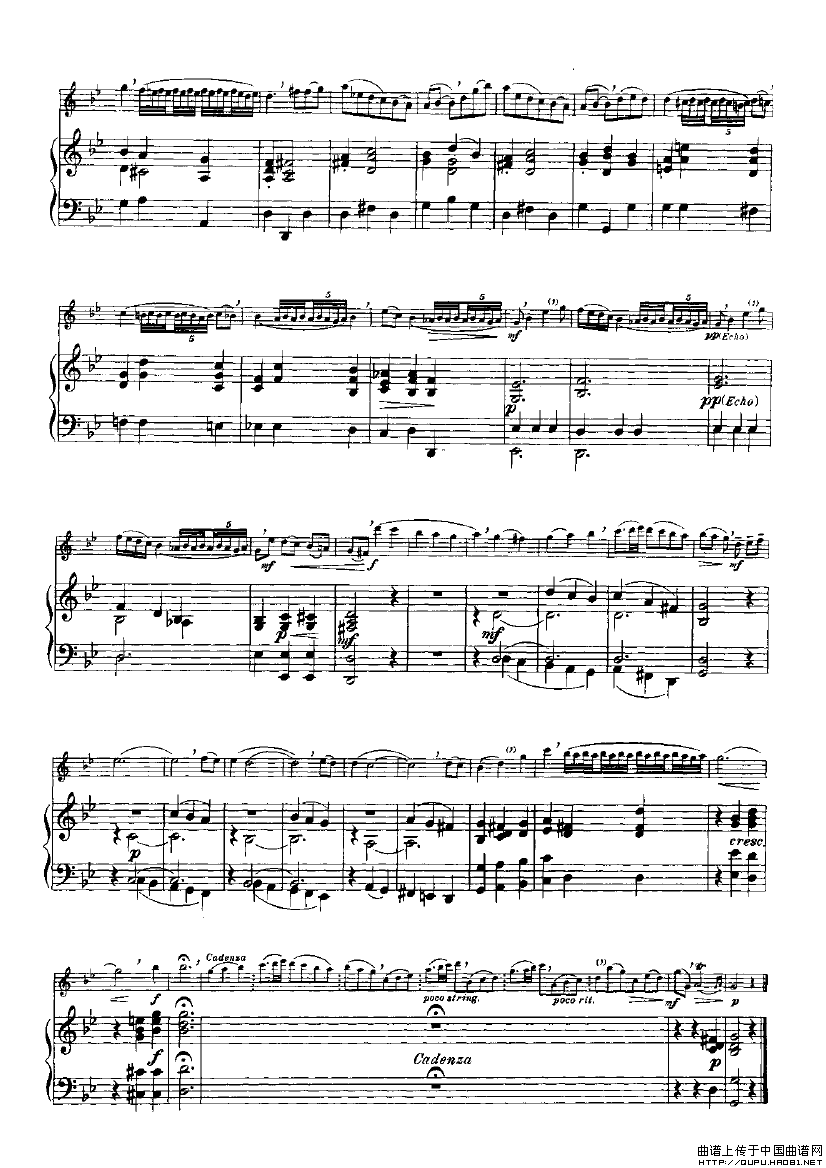 如歌的风格（选自《奏鸣曲VI》）（长笛+钢琴）