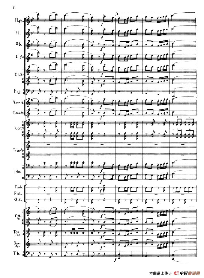 摩托化部队进行曲（军乐队总谱）