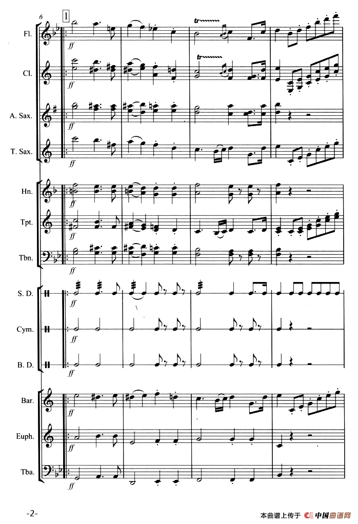 婚礼进行曲（管乐合奏总谱）