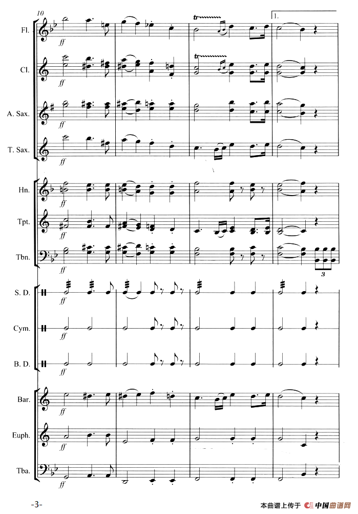 婚礼进行曲（管乐合奏总谱）