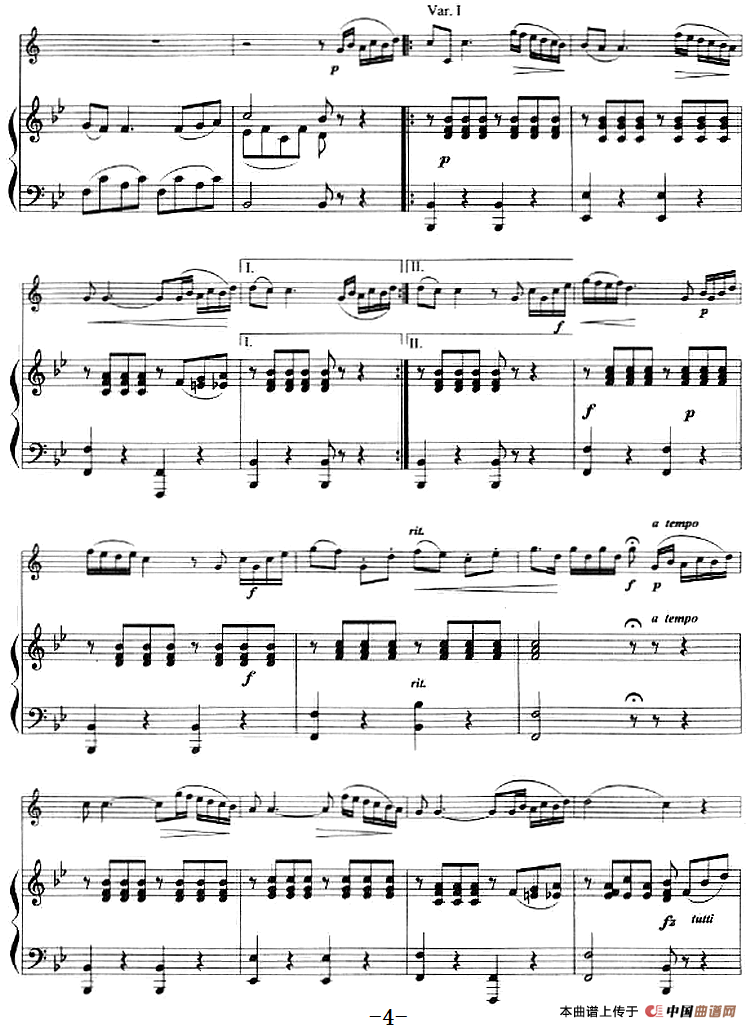 主题变奏曲（小号+钢琴伴奏）