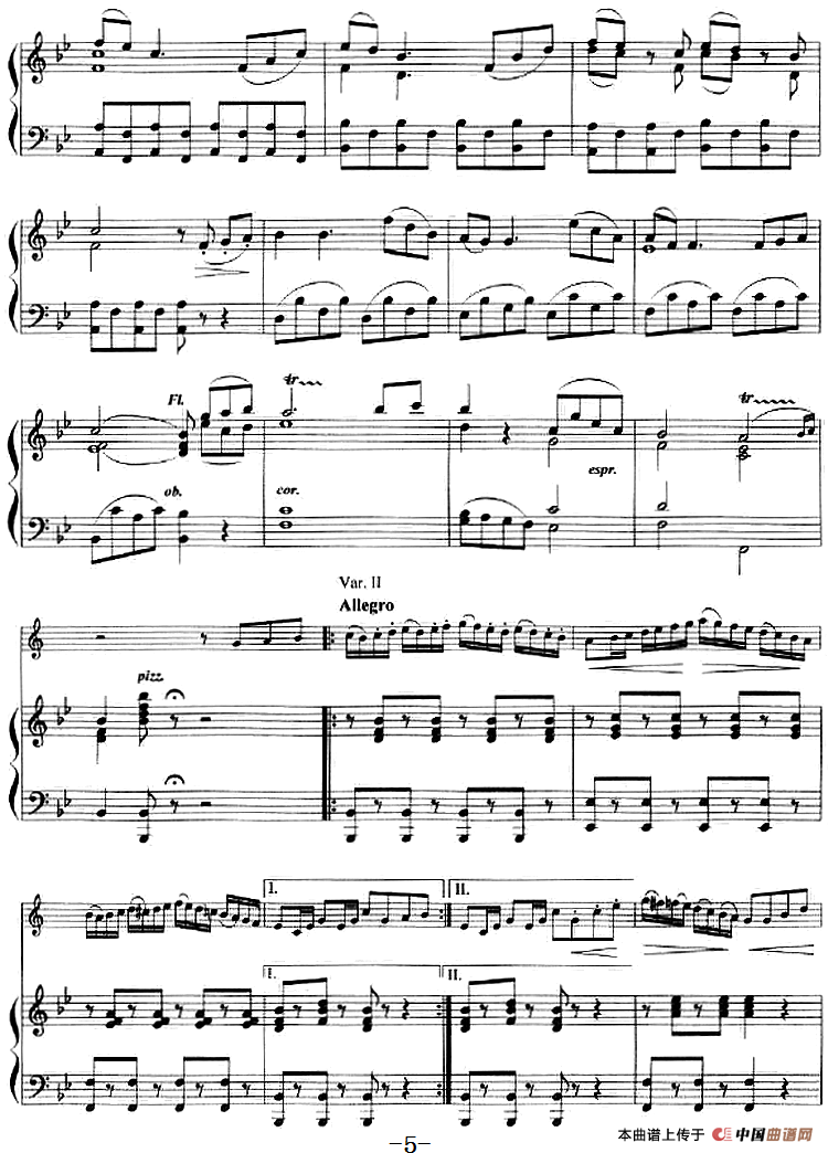 主题变奏曲（小号+钢琴伴奏）