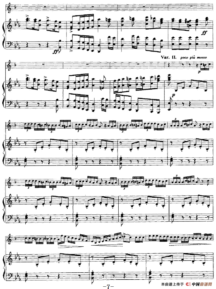 威尼斯狂欢节幻想变奏曲（小号+钢琴伴奏）