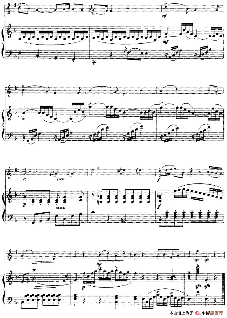 第一钢琴奏鸣曲主题（小号+钢琴伴奏）