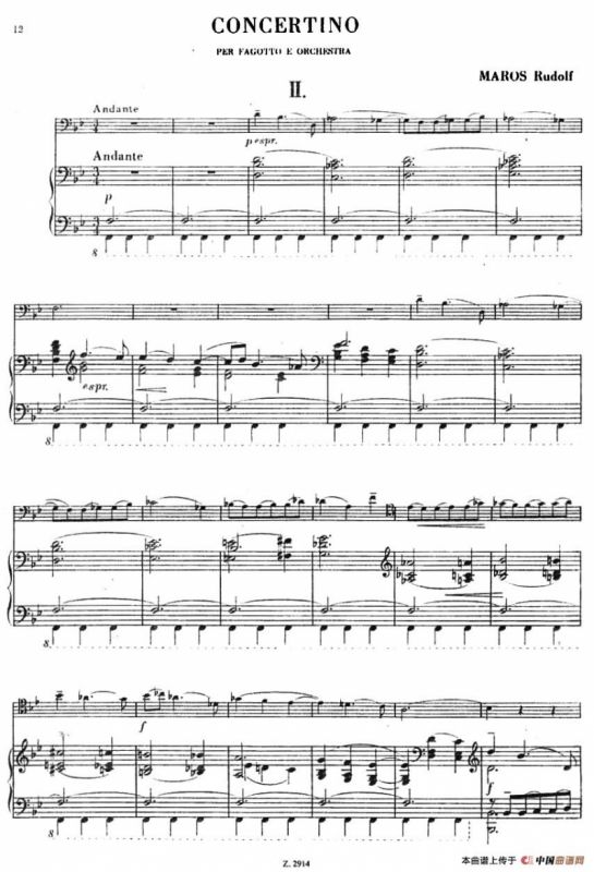 CONCERTINO（Ⅱ）（钢琴伴奏巴松协奏曲）