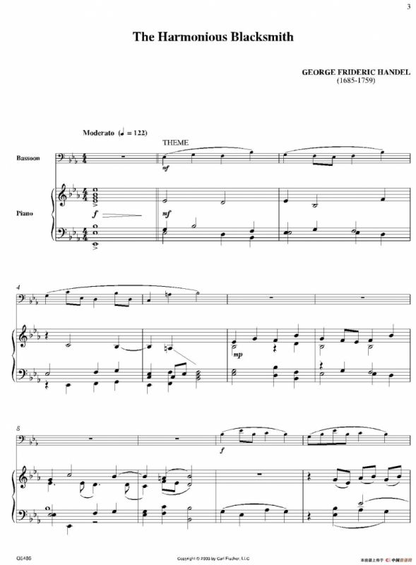 The Harmonious Blacksmith（巴松+钢琴伴奏）