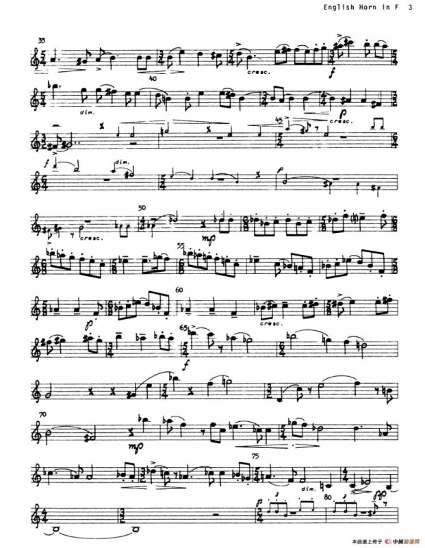 Sonata（英国管与钢琴奏鸣曲英国管分谱）