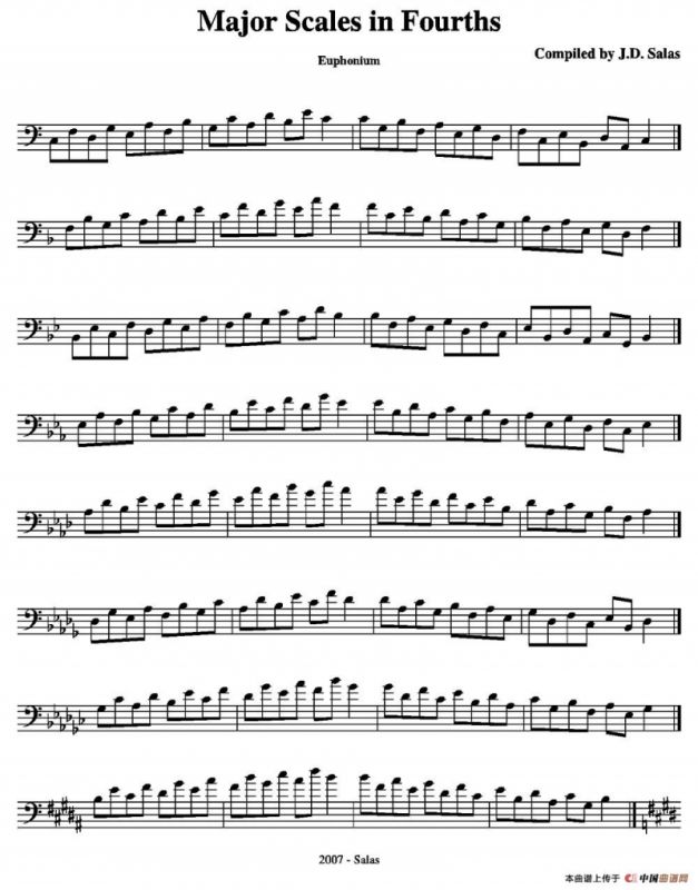 Major Scales in 4ths - Euphonium（上低音号练习教材选曲）