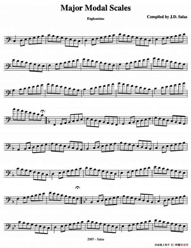 Major Modal Scales - Euphonium（上低音号练习教材选曲）