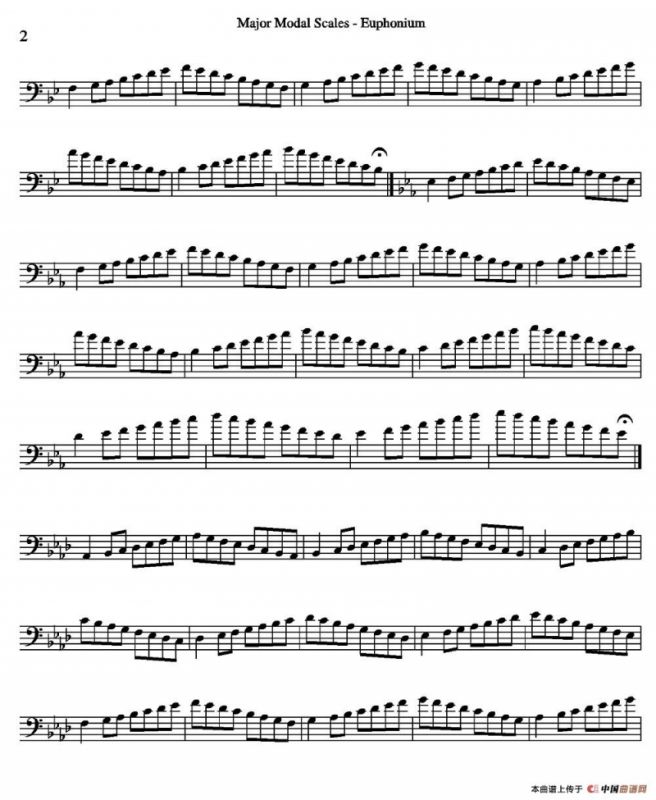 Major Modal Scales - Euphonium（上低音号练习教材选曲）