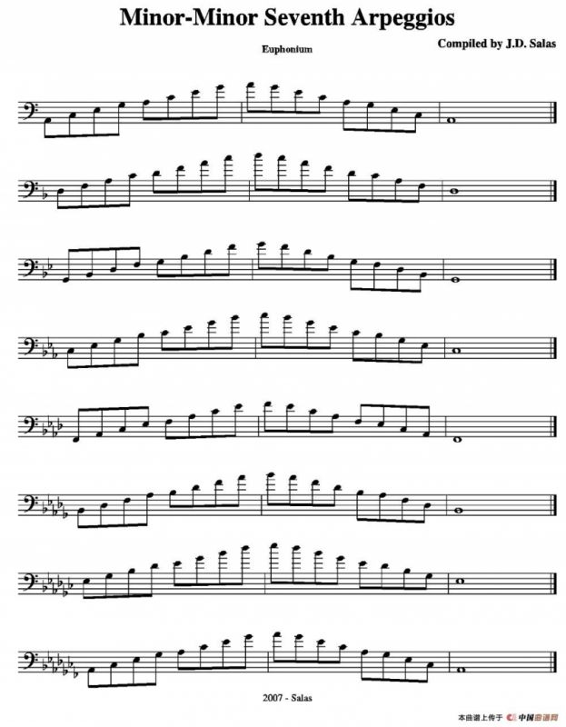 Minor-Minor 7th Arpeggios - Euphonium（上低音号练习教材选曲）