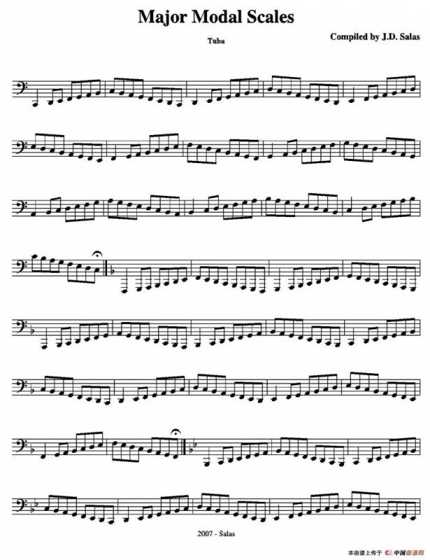 Major Modal Scales - Tuba（大号练习教材选曲）