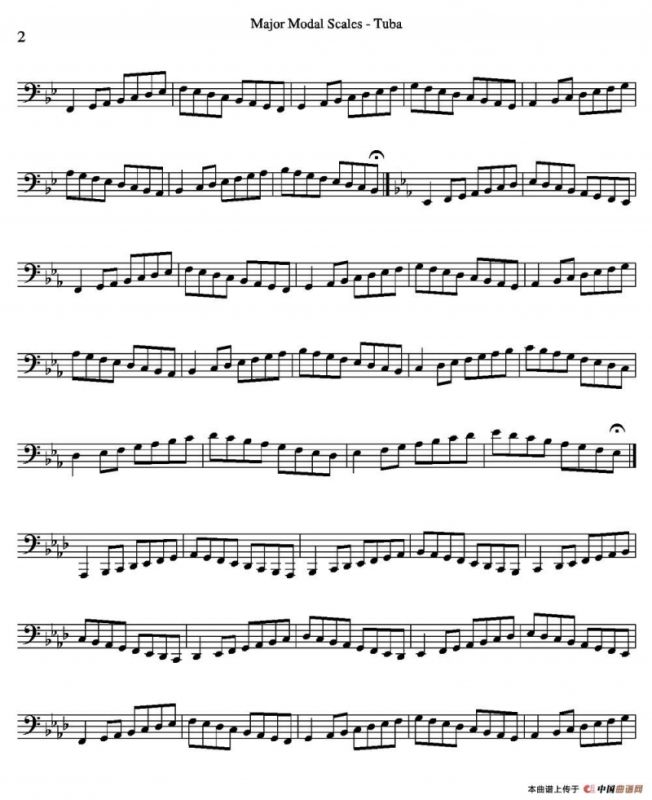 Major Modal Scales - Tuba（大号练习教材选曲）