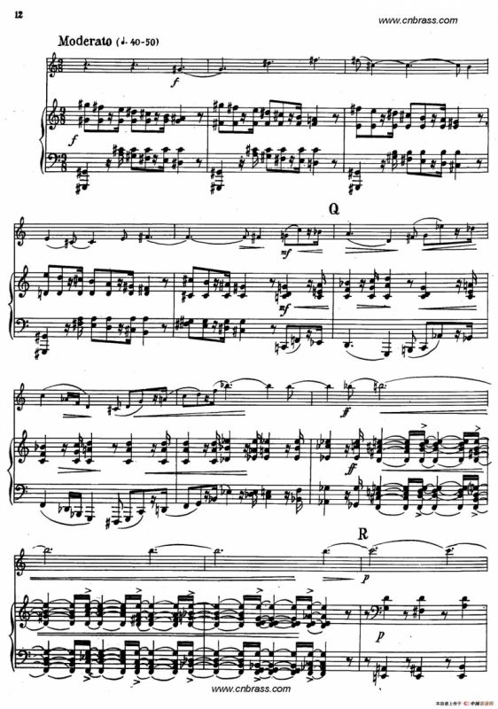 亨德米斯-奏鸣曲（圆号+钢琴）