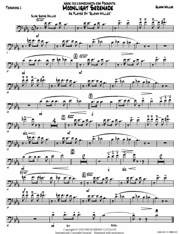 Moonlight Serenade（长号分谱）