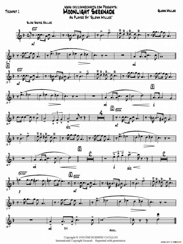 Moonlight Serenade（小号分谱）