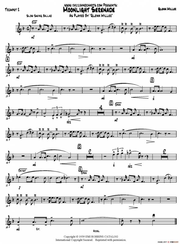 Moonlight Serenade（小号分谱）