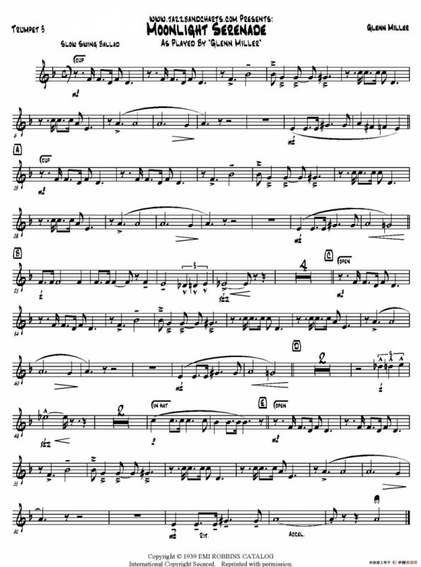 Moonlight Serenade（小号分谱）