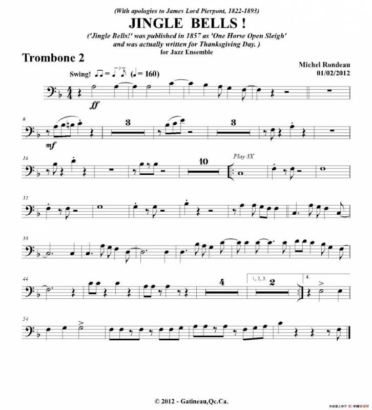 JINGLE BELLS！（第二长号分谱）
