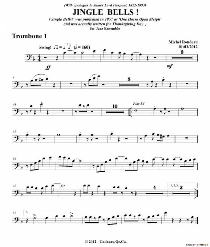 JINGLE BELLS！（第一长号分谱）
