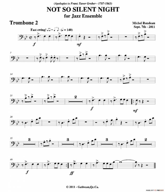 NOT SO SILENT NIGHT（第二长号分谱）