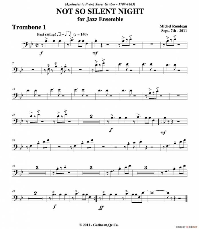 NOT SO SILENT NIGHT（第一长号分谱）