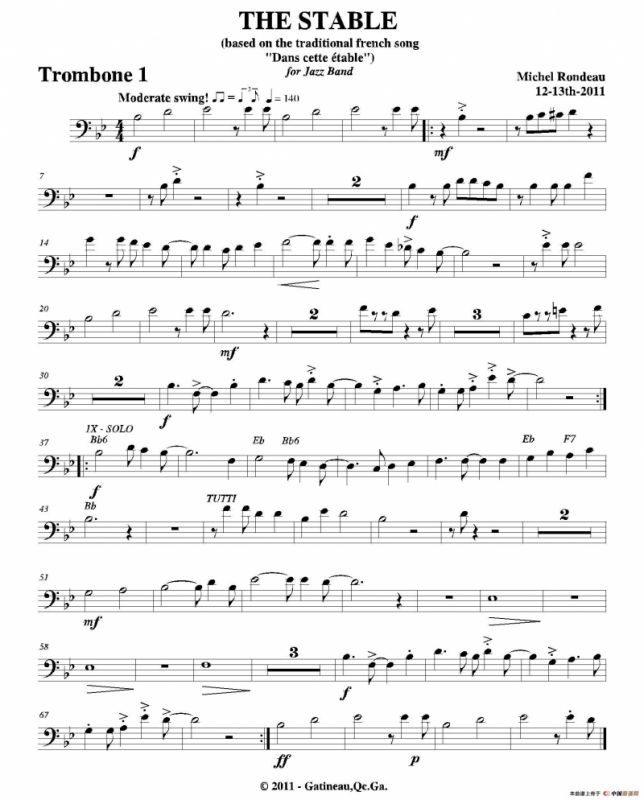 THE STABLE（第一长号分谱）