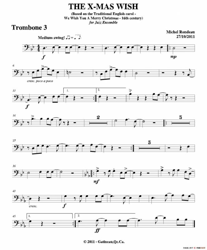 THE X-MAS WISH（第三长号分谱）