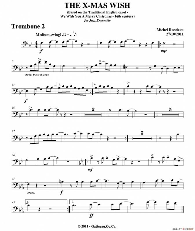 THE X-MAS WISH（第二长号分谱）