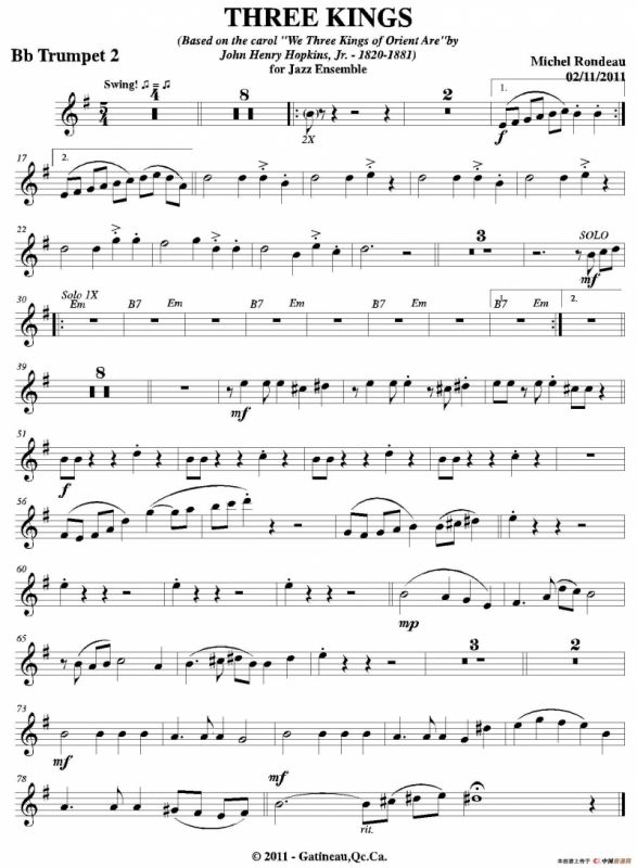 THREE KINGS（第二降B小号分谱）