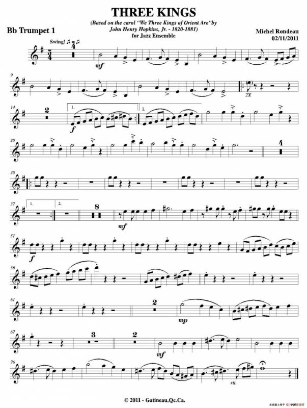 THREE KINGS（第一降B小号分谱）